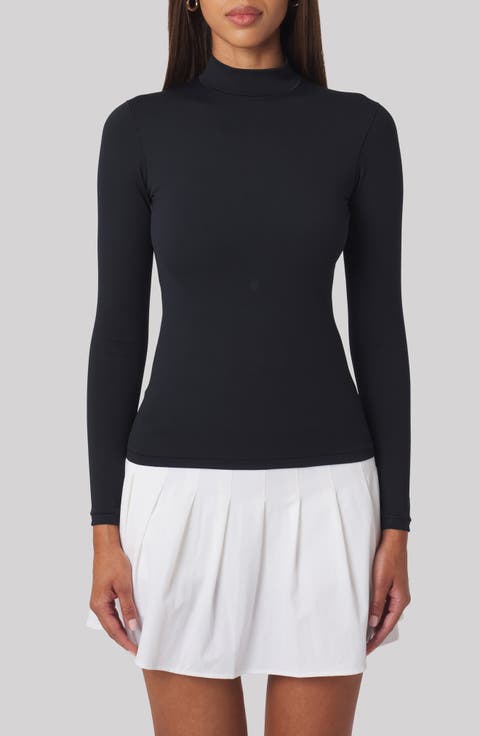 Noelle Performance Mock Neck Top