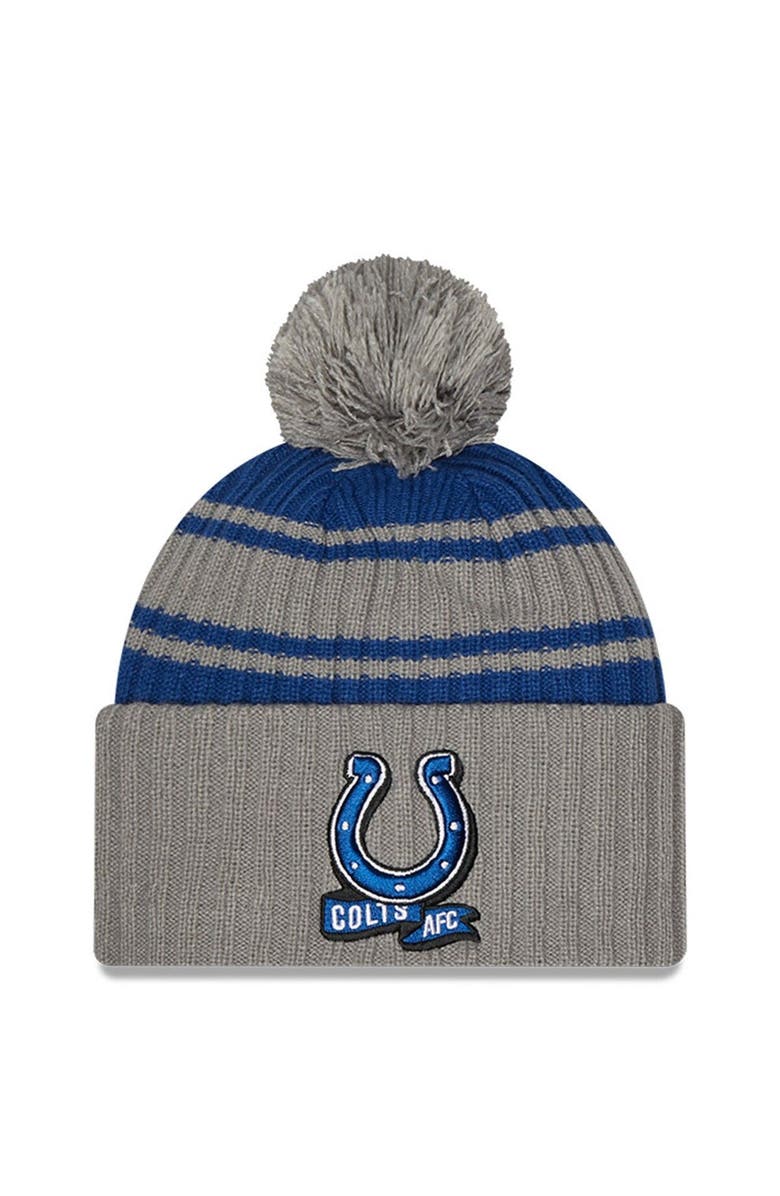 New Era Men's New Era  Navy Indianapolis Colts 2022 Sideline Cuffed Pom Knit Hat, Main, color, 