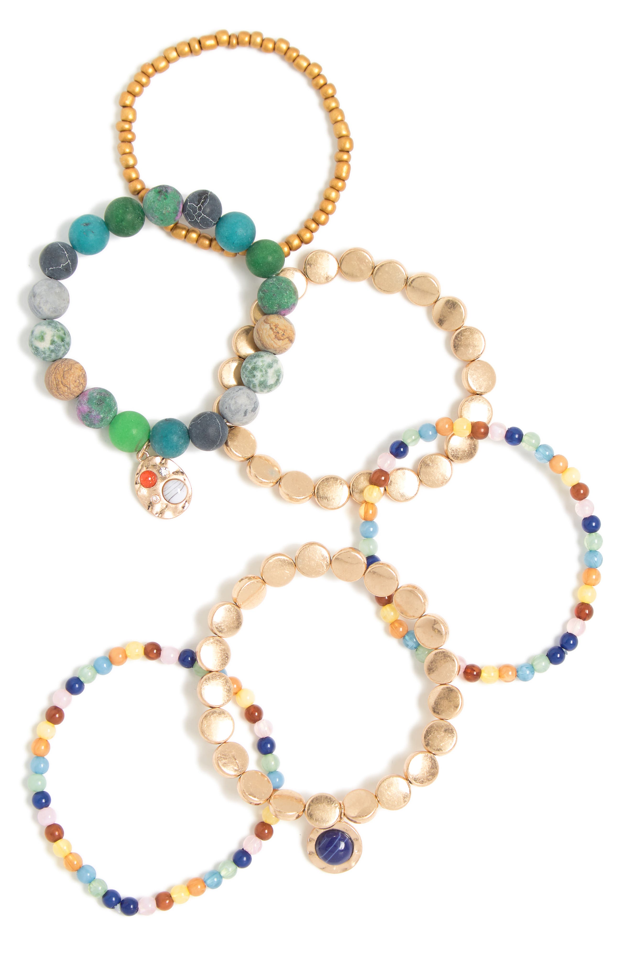 Melrose and Market Pack of Six Stretch Bead Bracelets (Women ...