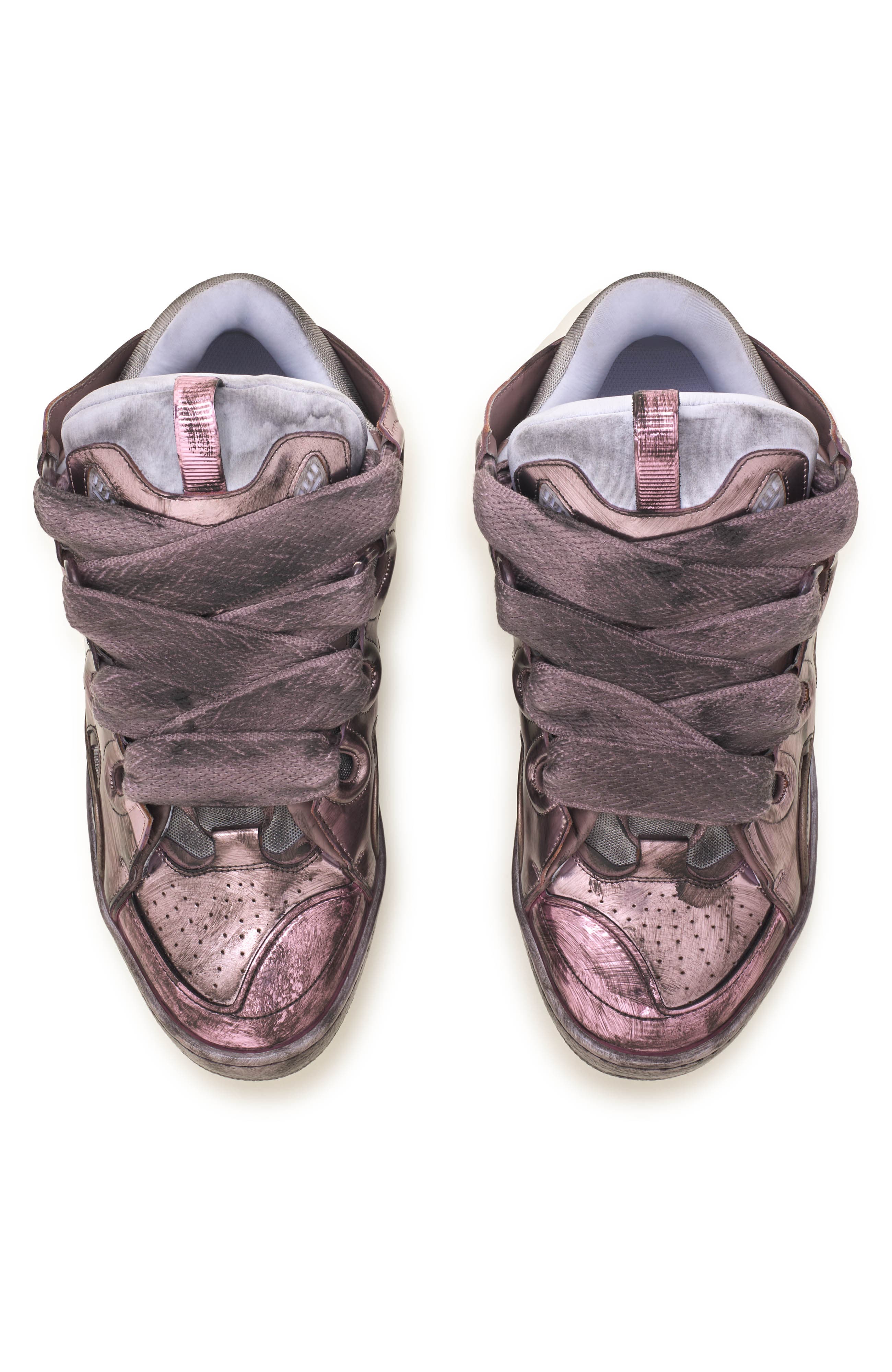Curb Sneakers In Metallic Technical Fabric, Alternate, color, Light Pink