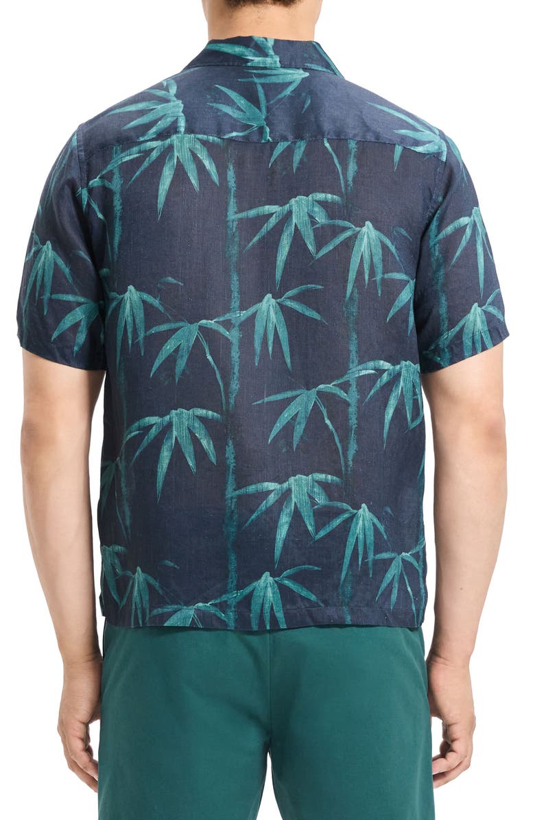 Theory Irving Short Sleeve Linen Button-Up Camp Shirt, Alternate, color, 