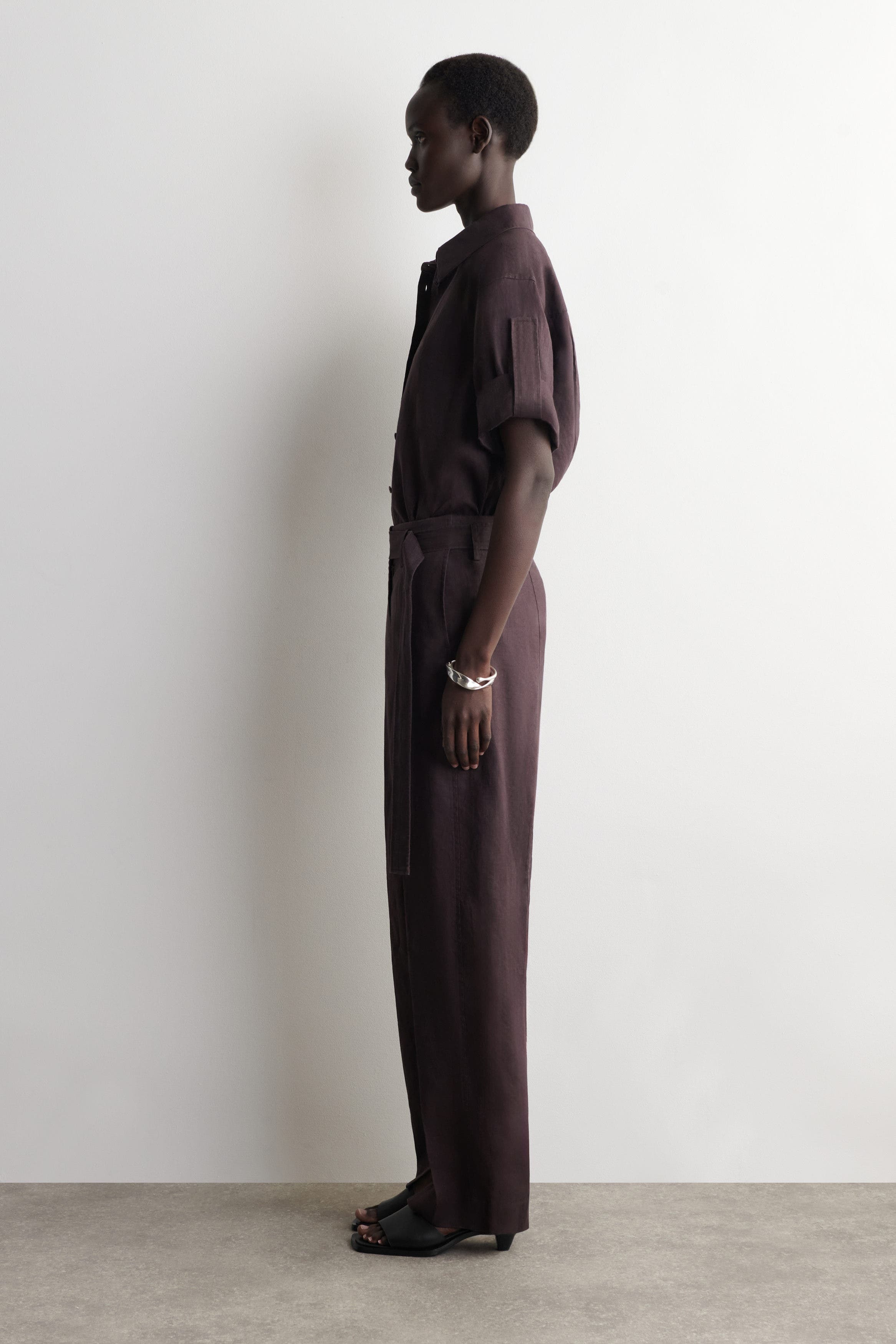 Belted Linen Barrel-Leg Pants - image 4