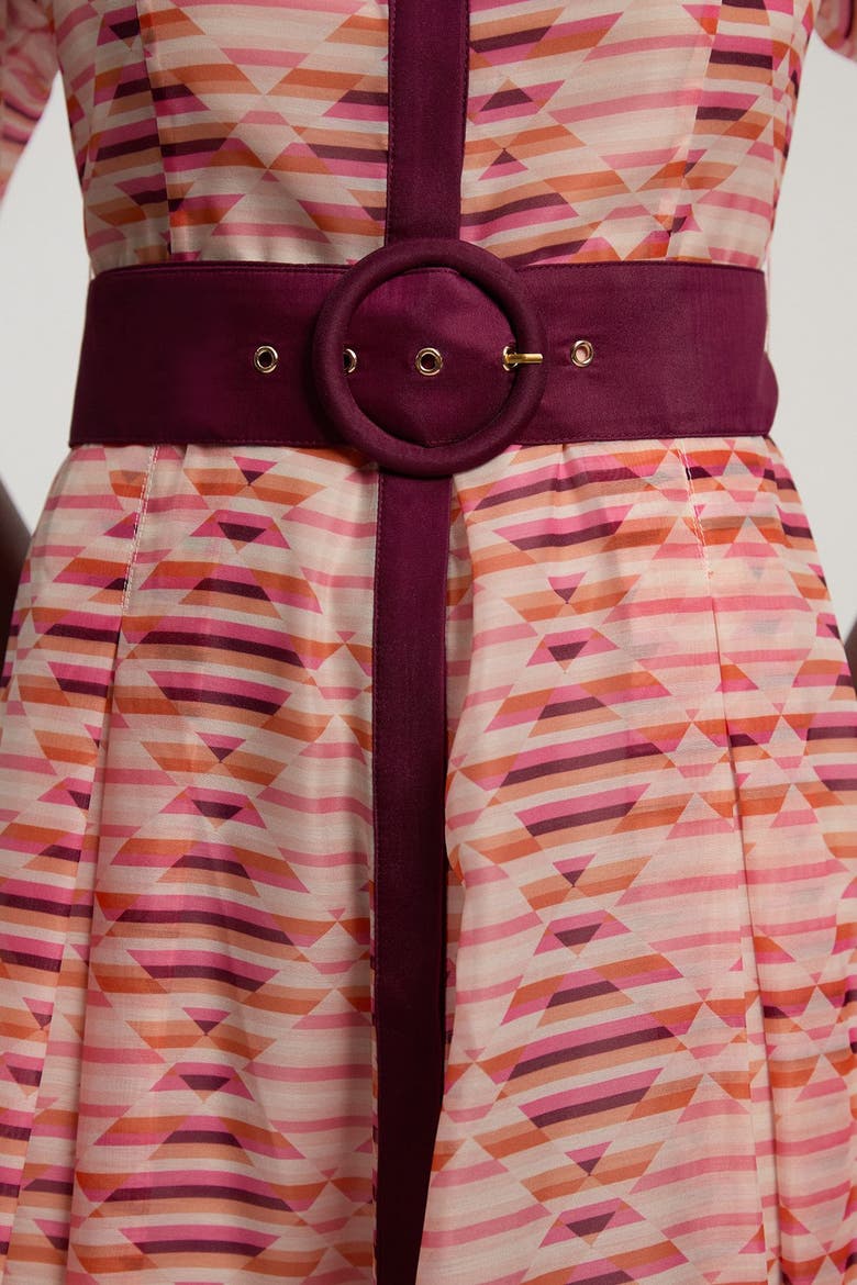 Short Sleeve Midi Shirt Dress, Alternate, color, Multi