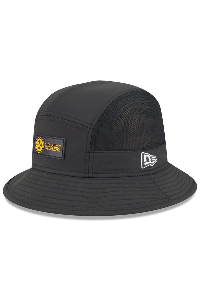 Men's New Era Black Pittsburgh Steelers 2025 Sideline  Bucket Hat, Main, color, Black