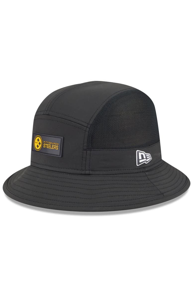 New Era Men's New Era Black Pittsburgh Steelers 2025 Sideline  Bucket Hat, Main, color, Black