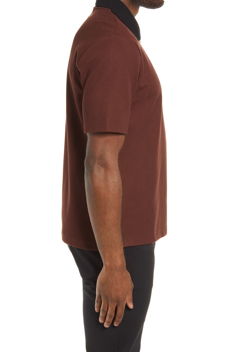 Carsone Short Sleeve Piqué Zip Polo, Alternate, color, DARK PIMENTO MULTI