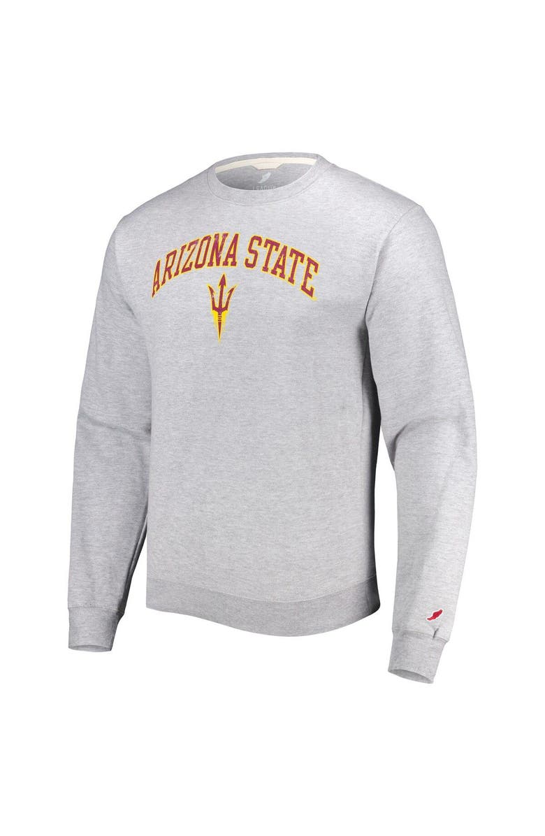 LEAGUE COLLEGIATE WEAR Men's League Collegiate Wear Gray Arizona State Sun Devils 1965 Arch Essential Lightweight Pullover Sweatshirt, Alternate, color, 