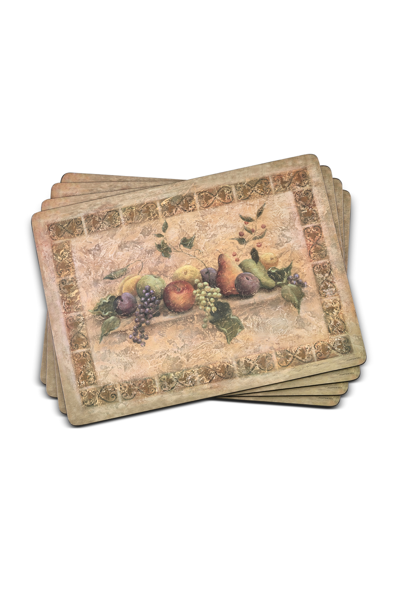 Tuscan Palette Set of 4 Cork Back Placemats, Main, color, Beige