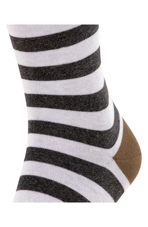 Falke Sensitive Mapped Line Crew Socks In Pebble