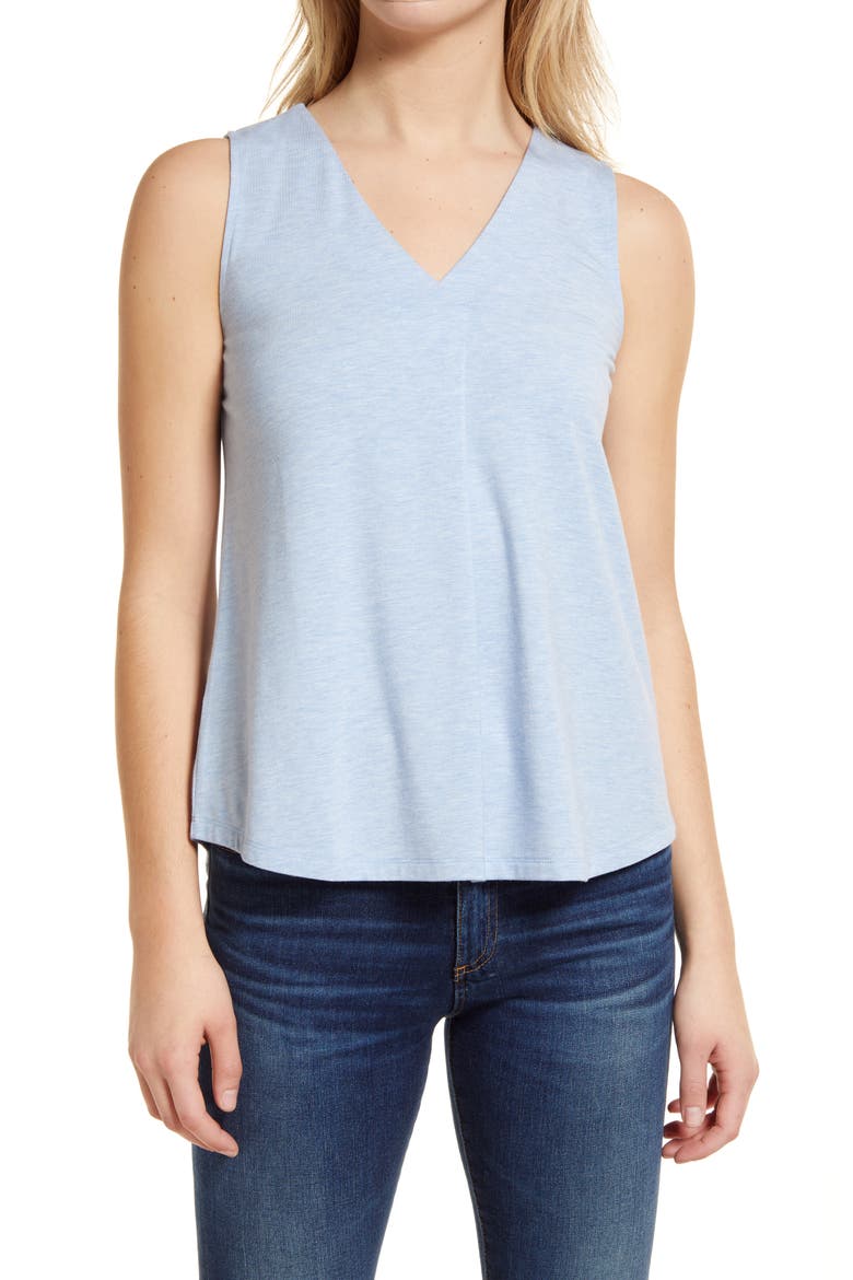 Kauai Box Pleat Tank, Main, color, LIGHT SKY