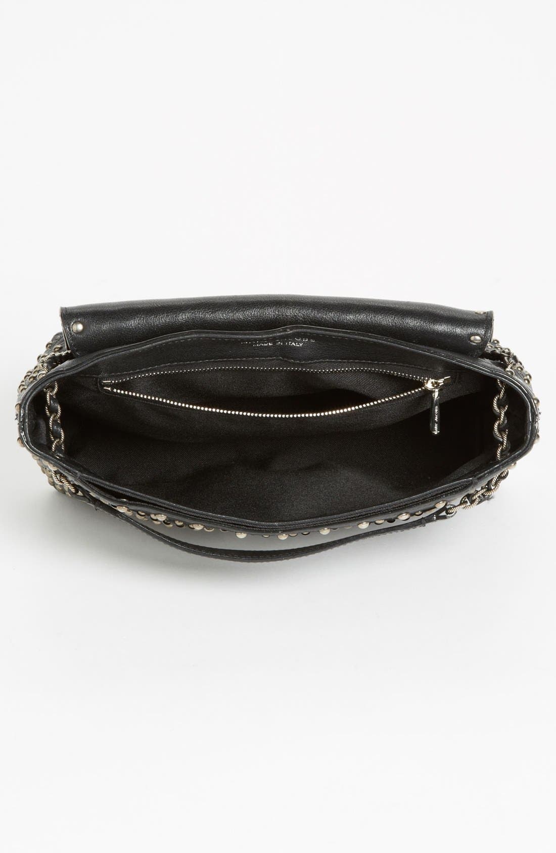 'Baroque Studs Single - Large' Leather Crossbody Bag, Alternate, color, BLACK/ ANTIQUE SILVER
