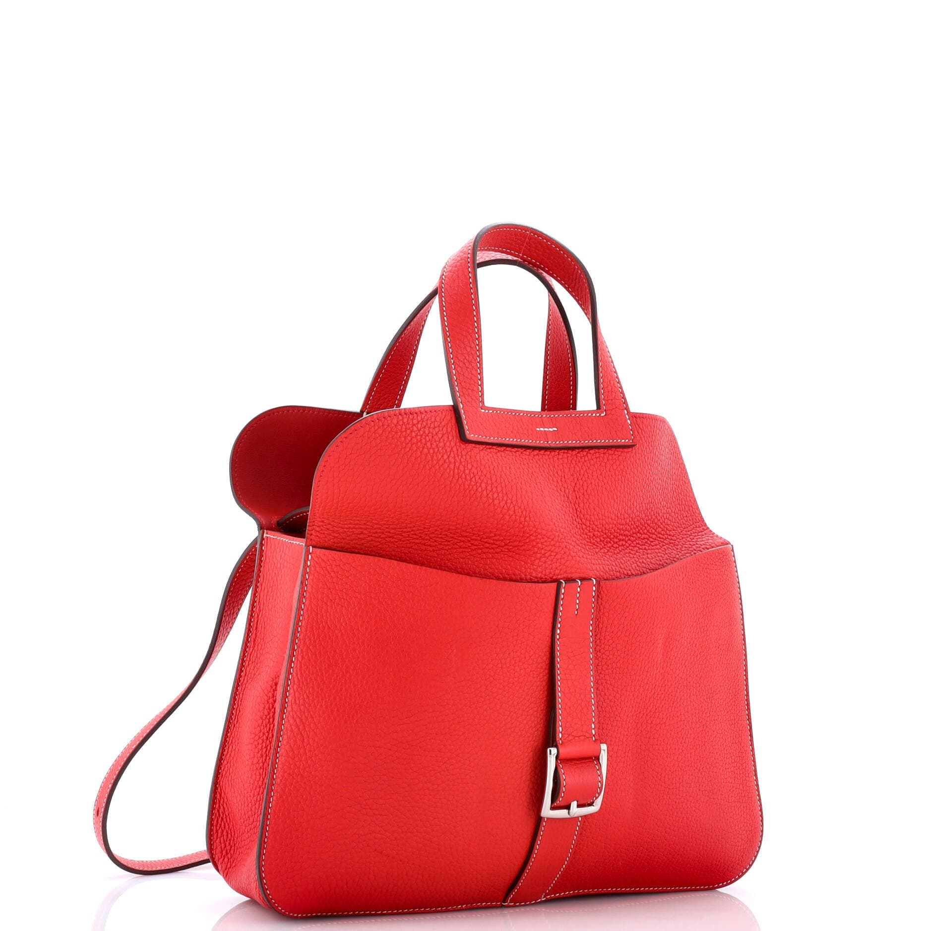 Pre-Owned Hermes Halzan Bag Clemence 31, Alternate, color, Rouge Casaque