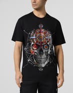 PHILIPP PLEIN Round Neck T-Shirt Wind Rose Skull Stones Men