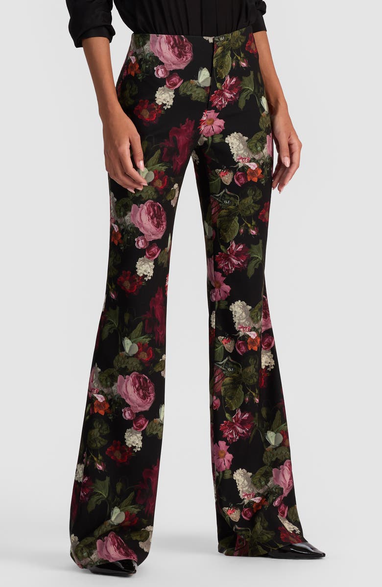 Alice + Olivia Floral Teeny Bootcut Pants, Main, color, Be Still