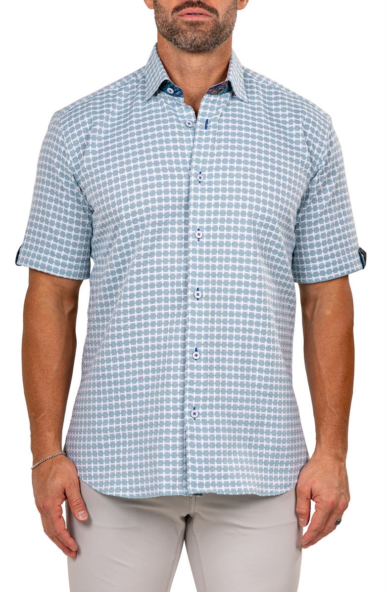 Maceoo Galileo Marthy Short Sleeve Cotton Button-Up Shirt, Main, color, 