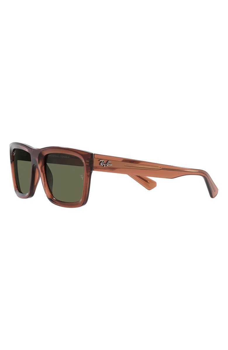 Ray-Ban Warren 57mm Polarized Rectangular Sunglasses, Alternate, color, Brown Transparent