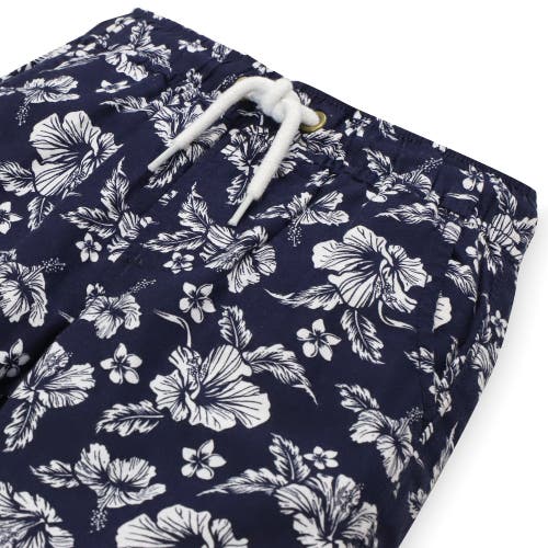 Hope & Henry Boys' Relaxed Linen Short, Toddler In Navy Hibiscus Linen