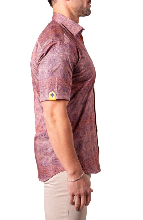 Maceoo Galileo Resistance2223 Brown Short Sleeve Cotton Button-up Shirt