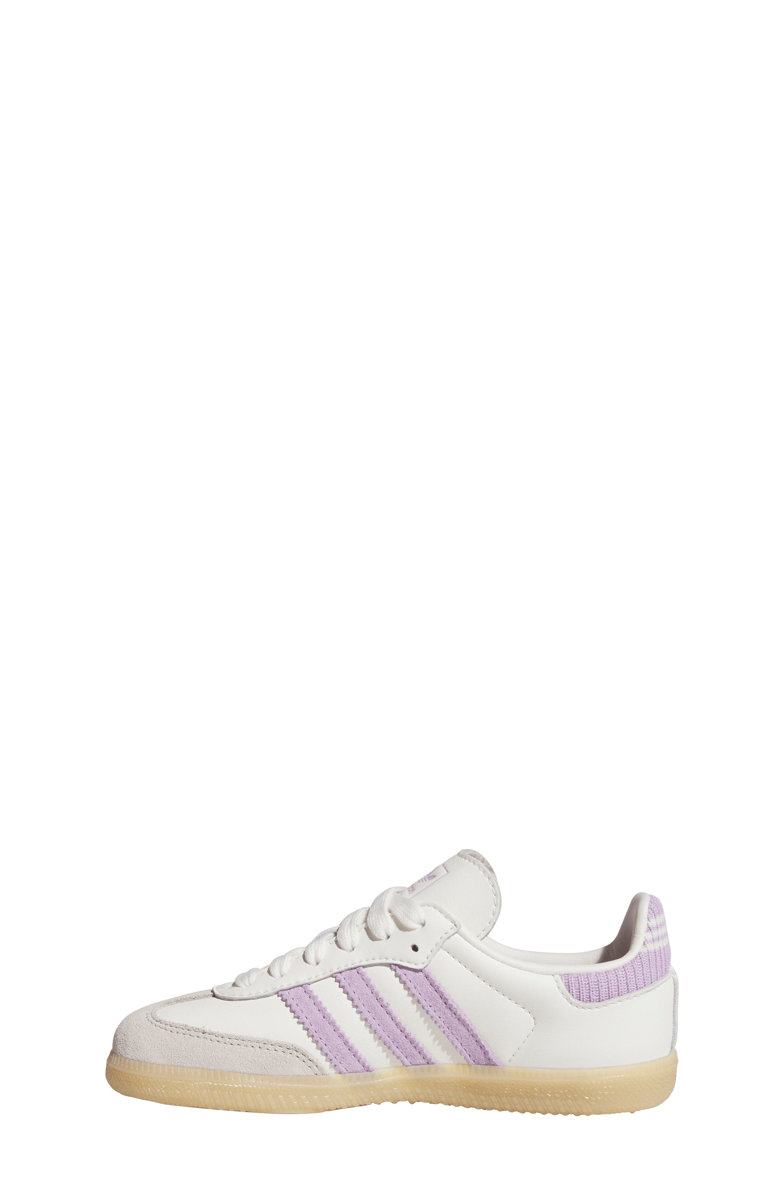 adidas Kids' Samba OG Sneaker, Alternate, color, Cloud White/ Plum/ Gum 3
