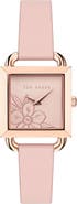 Ted Baker London Square Leather Strap Watch