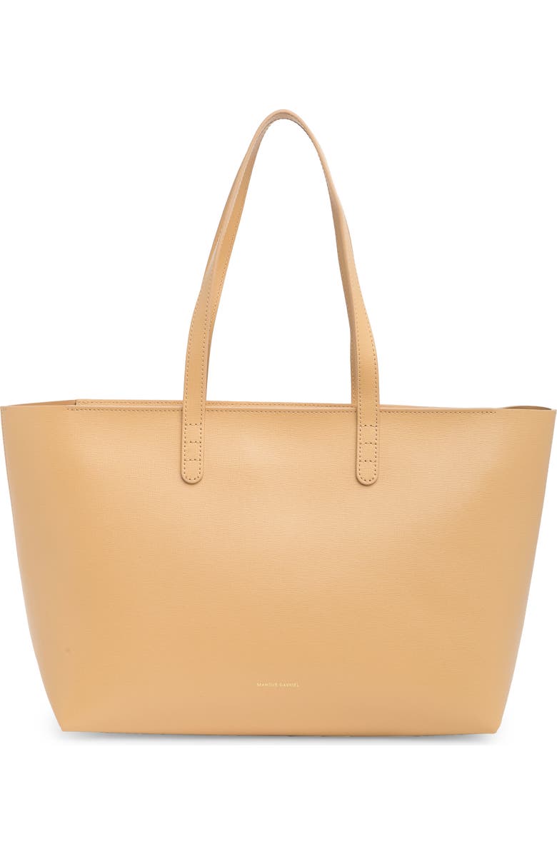 Mansur Gavriel Small Leather Zip Tote, Main, color, Sand
