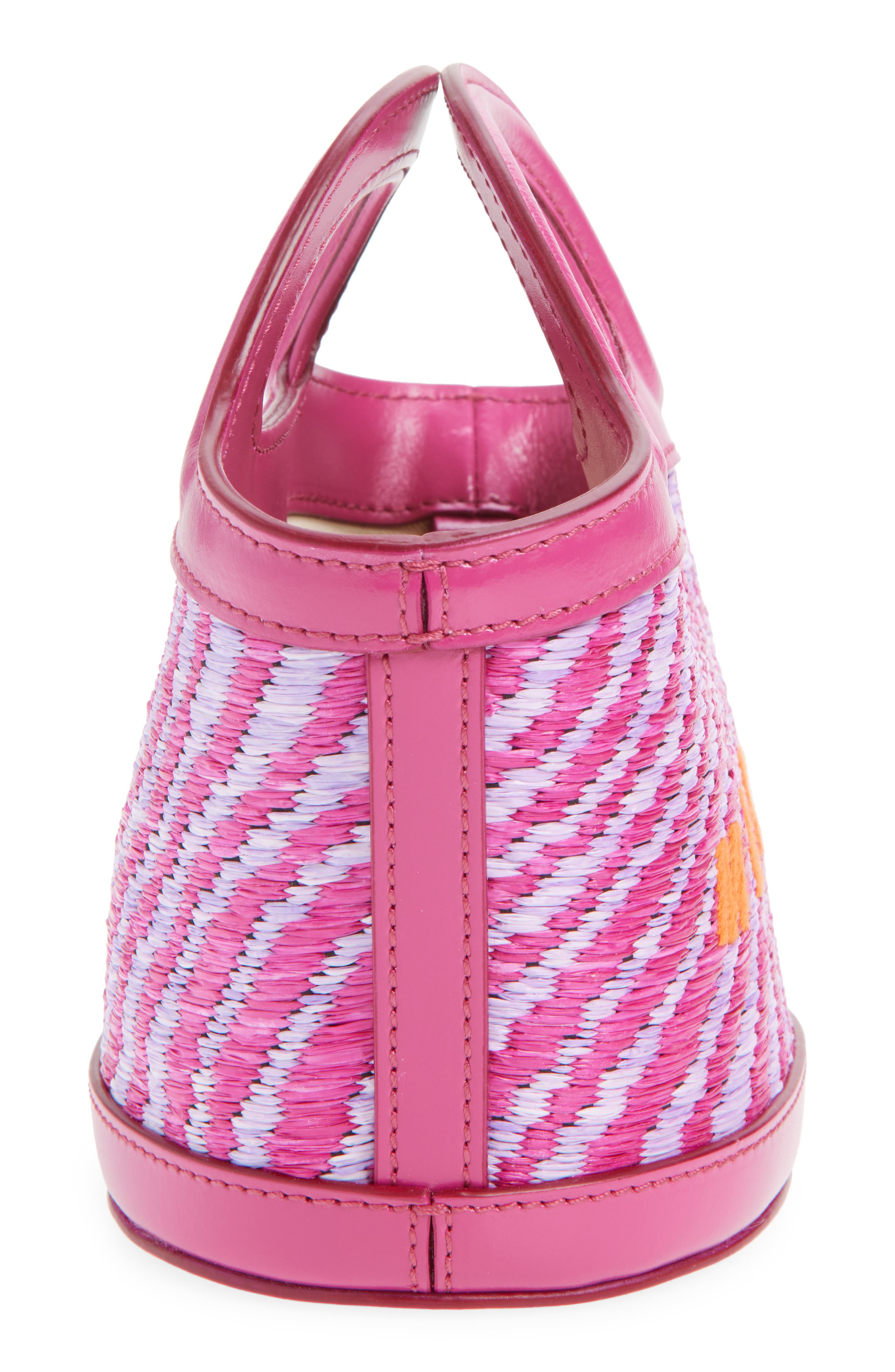 Marni Micro Tropicalia Logo Woven Bag, Alternate, color, Cassis