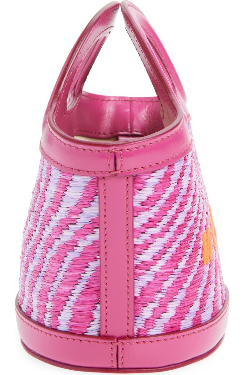 Marni Micro Tropicalia Logo Woven Bag, Alternate, color, Cassis