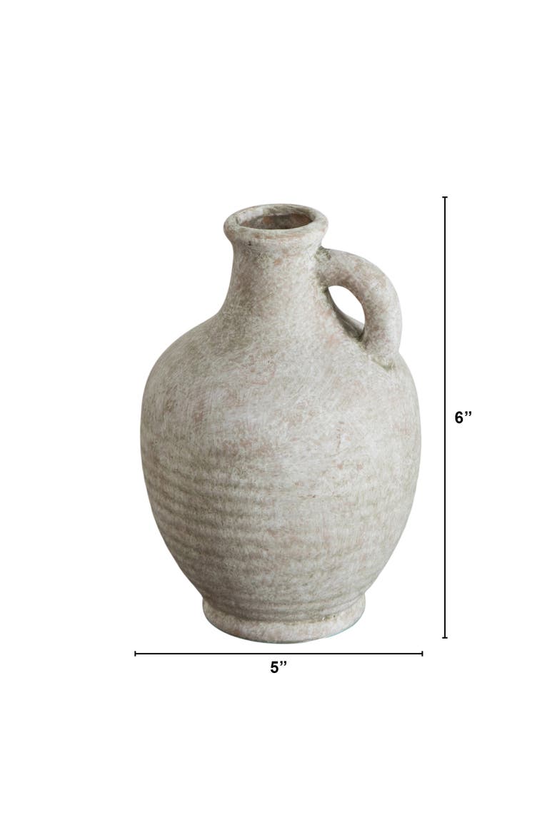 7-in Natural Ceramic Jug, Alternate, color, Beige