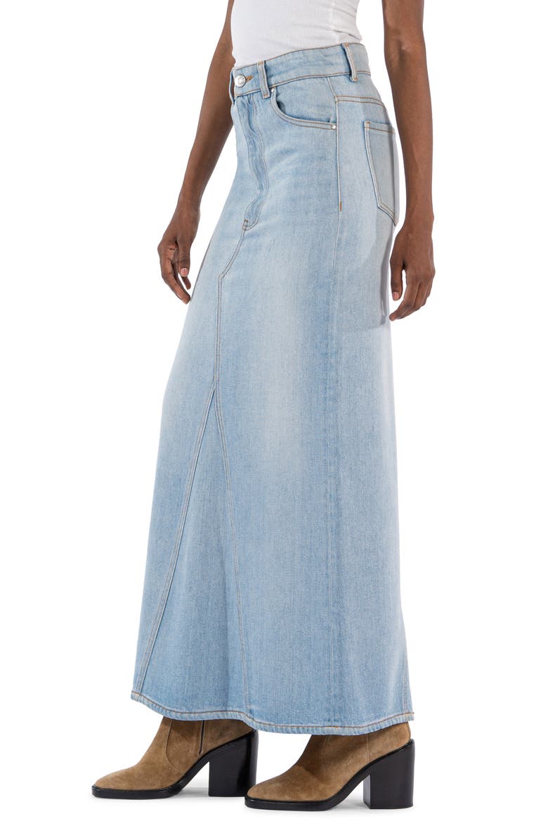 KUT from the Kloth Annalise Front Seam Denim Maxi Skirt, Alternate, color, 