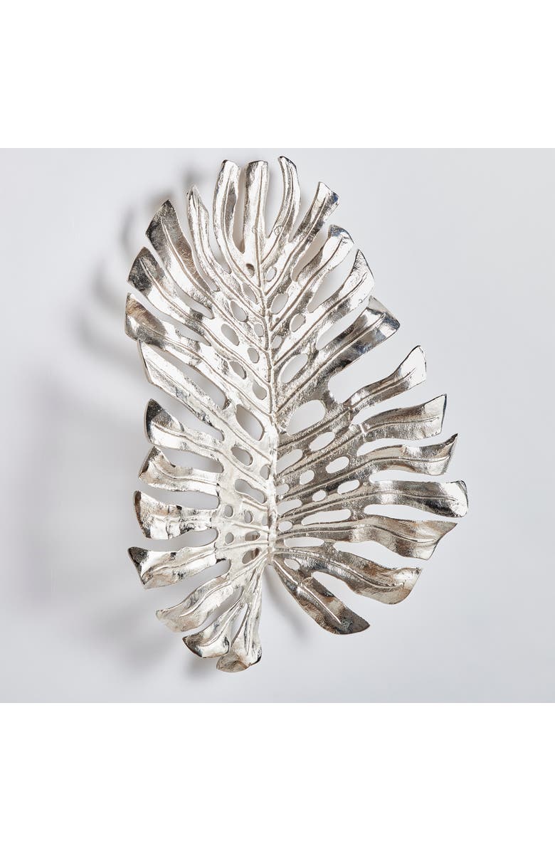 Napa Home & Garden 23.5"H x 4"D x 19"W Monstera in Silver Wall Sculpture Art Small, Alternate, color, Silver