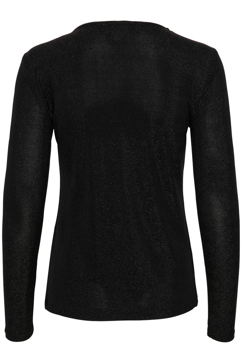 Skylara Knotted Long Sleeve Glitter Top, Alternate, color, Black