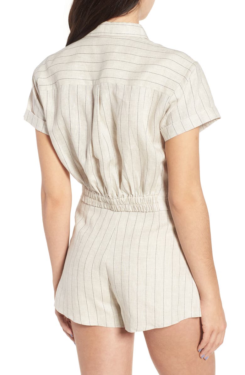 MOON RIVER Linen Twist Hem Crop Top, Alternate, color, 