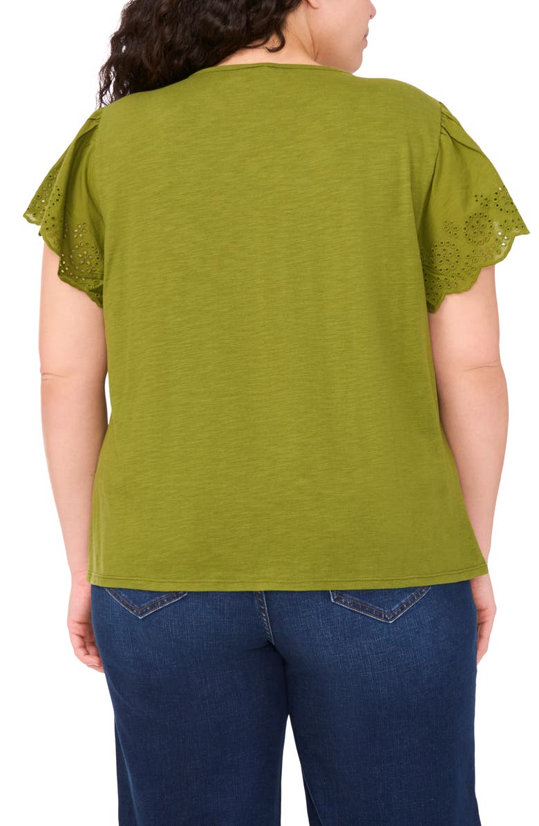 CeCe Eyelet Sleeve Top, Alternate, color, 