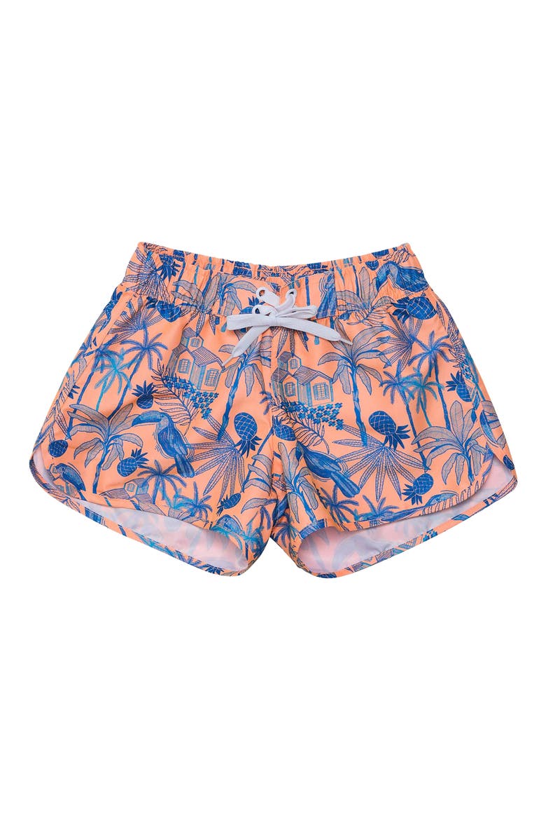 Kids' Tropicana Swim Shorts, Main, color, ORANGE / BLUE