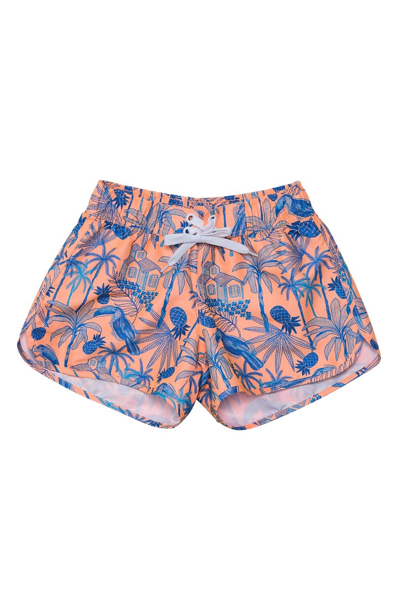 Snapper Rock Kids' Tropicana Swim Shorts, Main, color, Orange / Blue