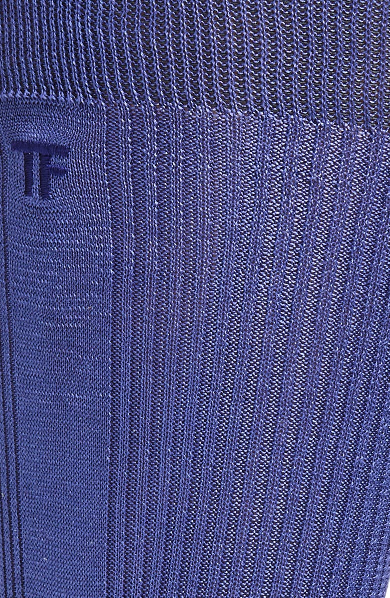 TOM FORD Rib Silk Crew Socks, Alternate, color, Pervinca