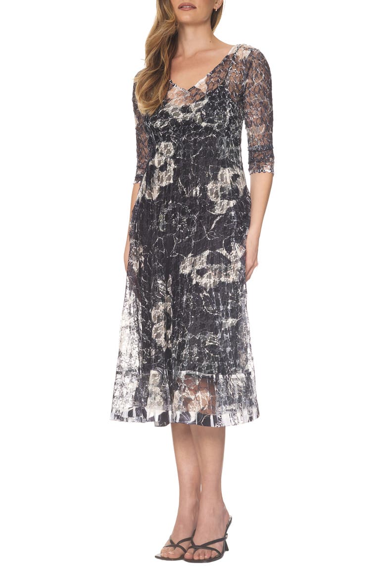 Lace Overlay Cocktail Dress, Alternate, color, EBONY SPRAY