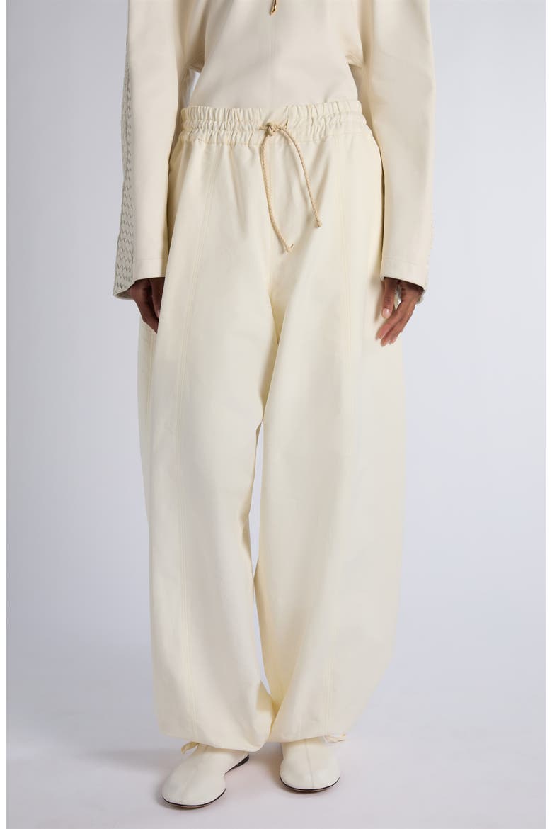 Wide Leg Compact Cotton Toile Trousers, Main, color, 9107 PARCHMENT