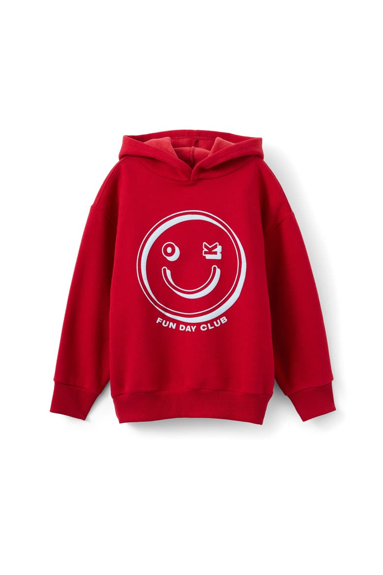 Kid's Sammy Oversize Hoodie, Main, color, Heritage Red Ice Blue Fun
