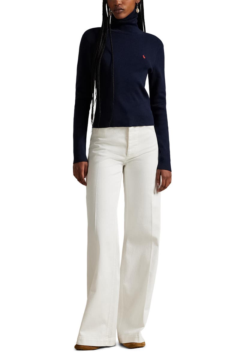 Polo Ralph Lauren Stretch Cotton Twill Flare Leg Pants, Alternate, color, Nevis