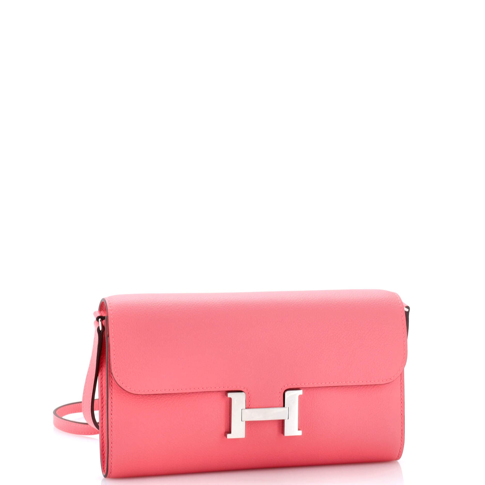Pre-Owned Hermes Constance To Go Wallet Evercolor, Alternate, color, Rose Azalee