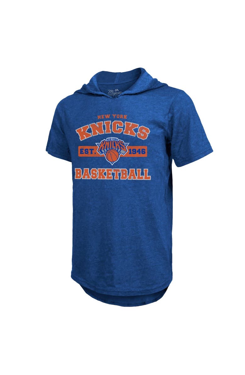 Majestic Threads Men's Majestic Threads Royal New York Knicks Tri-Blend Hoodie T-Shirt, Alternate, color, Royal