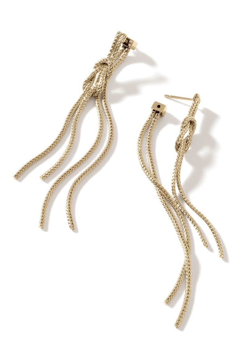 Love Knot Drop Earrings, Alternate, color, GOLD