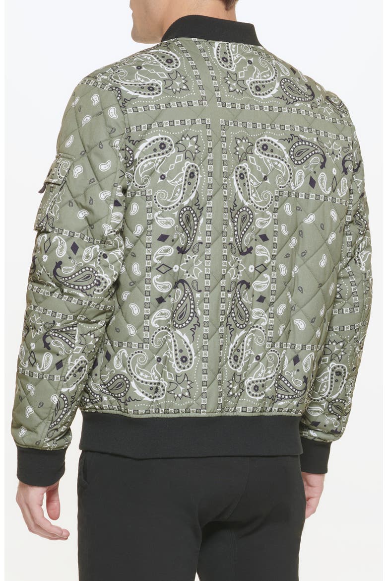 Quilted Zip Up Bomber Jacket, Alternate, color, OLIVE