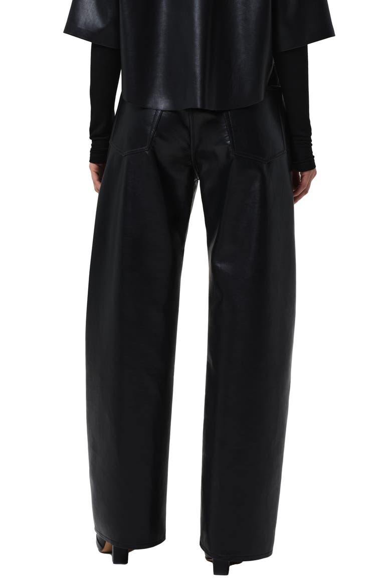 Ayla Baggy Recycled Leather Blend Pants, Alternate, color, BLACK