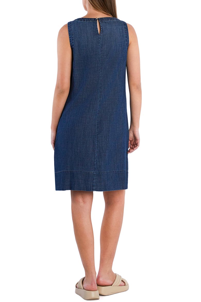 Little Denim Shift Dress, Alternate, color, DARK WASH BLUE