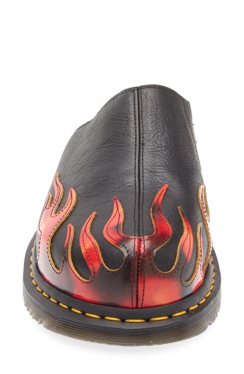 Dr. Martens' Dr. Martens San Flame Appliqué Mule In Black