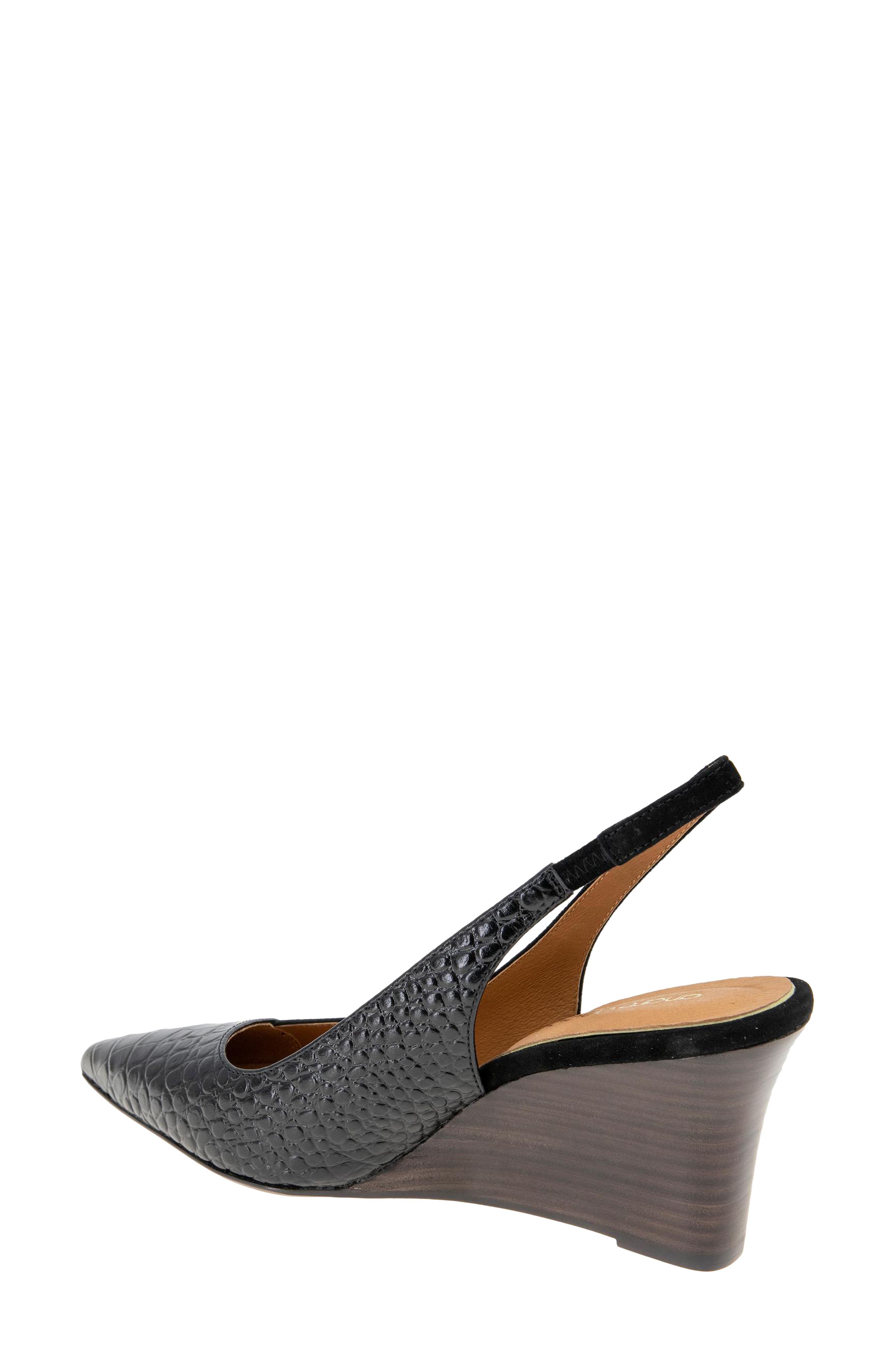 André Assous Laina Slingback Wedge Pump, Alternate, color, Black