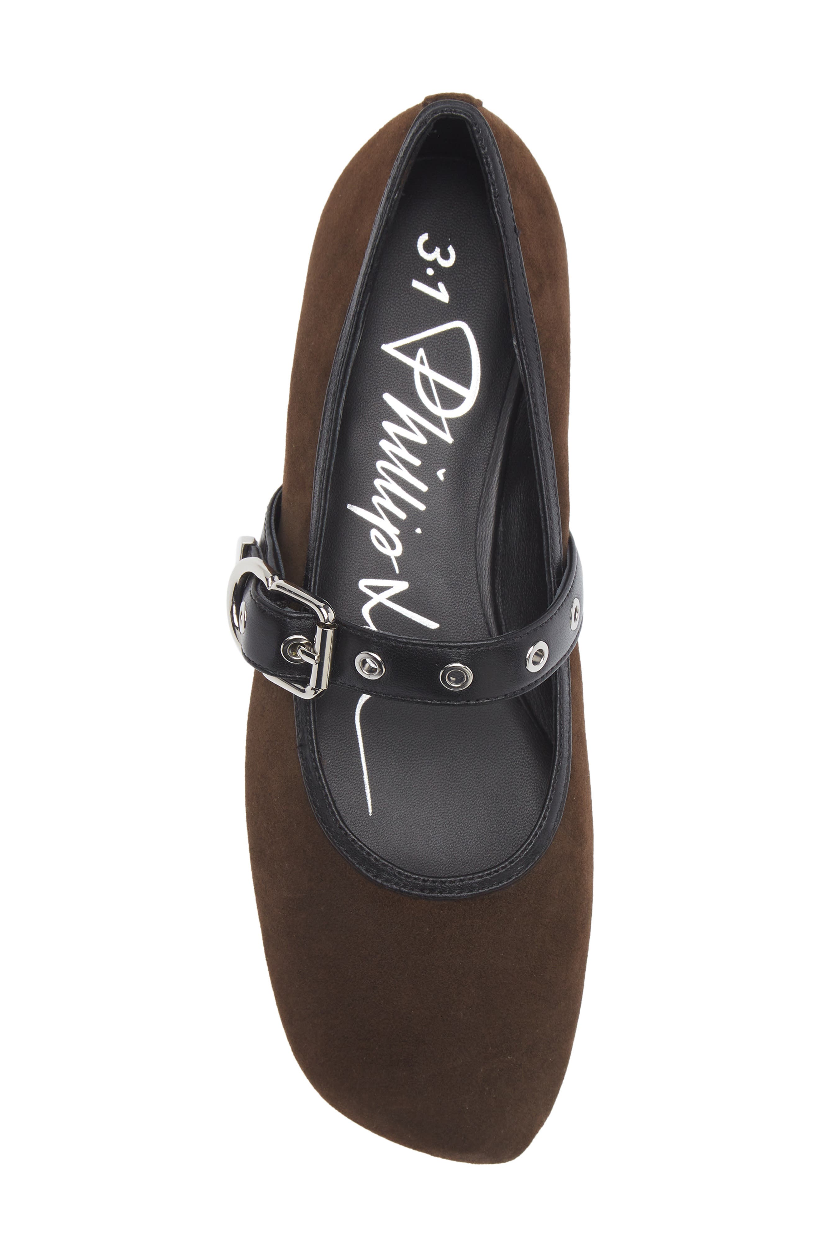 3.1 Phillip Lim Mary Jane Flat, Alternate, color, Chocolate