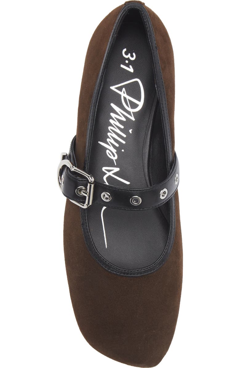 3.1 Phillip Lim Mary Jane Flat, Alternate, color, Chocolate